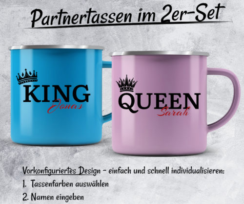 King + Queen Emaille-Set
