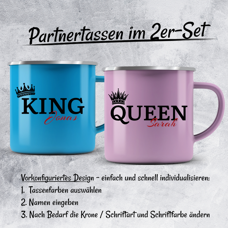 King + Queen Emaille-Set